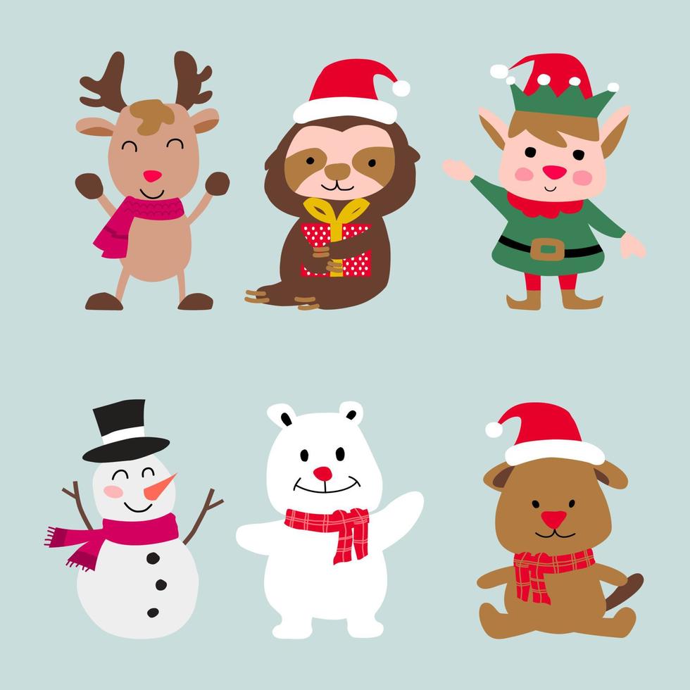 Collection of Christmas decoration element vector