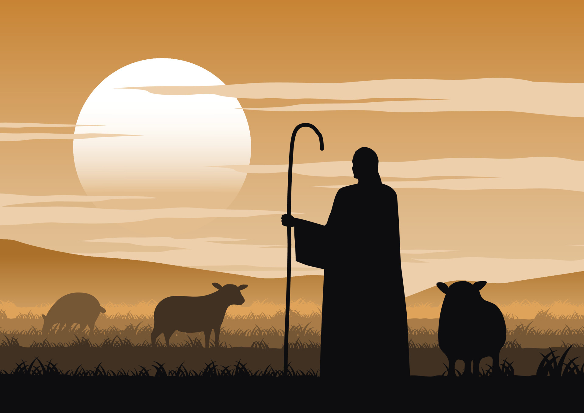Jesus christ said about the shepherd 5415042 Vector Art at Vecteezy