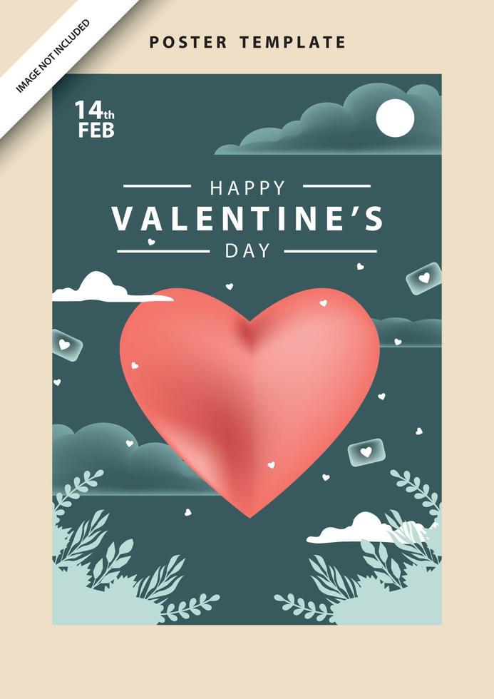 fondos de pantalla amor redes sociales plantilla día de san valentín vector