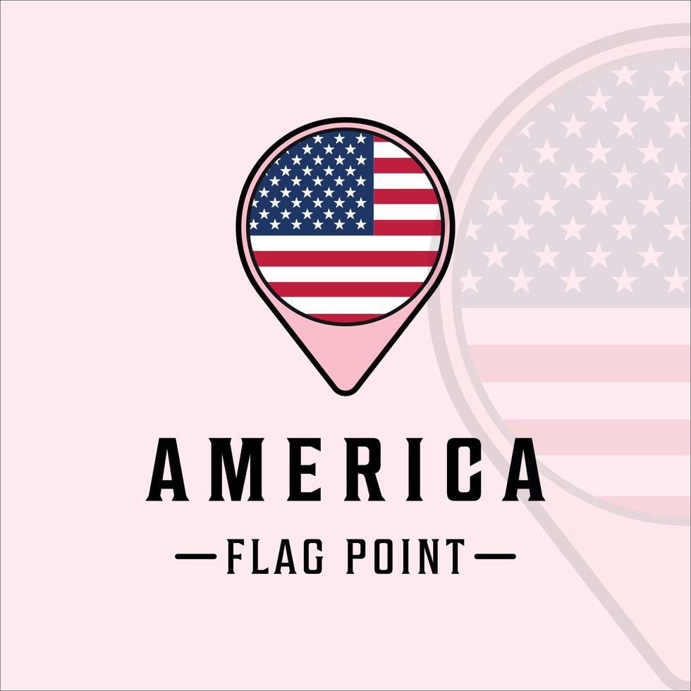 flag point america logo vector illustration template icon graphic design. maps location country sign or symbol