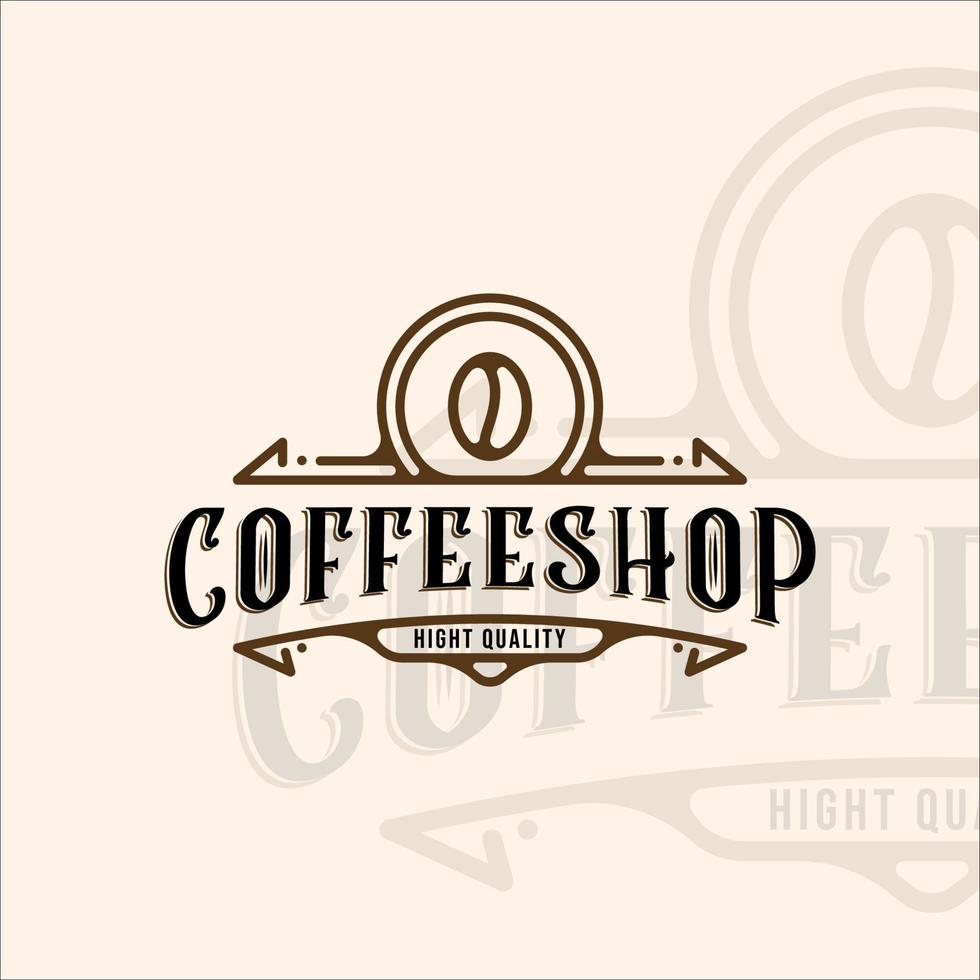 coffee shop logo line art vintage vector illustration template icon graphic design