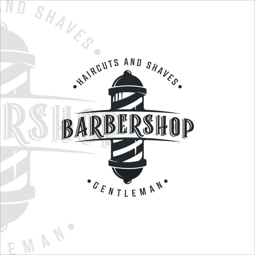 barbería logo vintage vector ilustración plantilla icono diseño gráfico