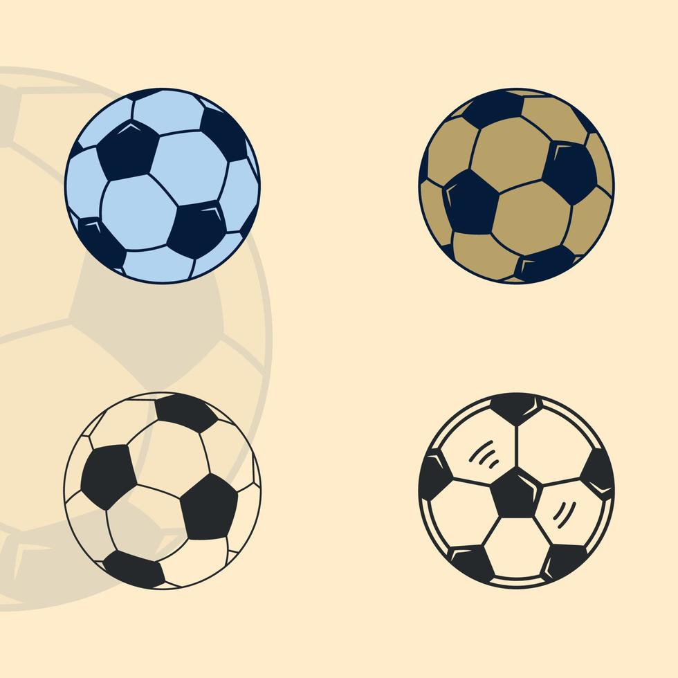 conjunto de diseño gráfico de icono de plantilla de ilustración de vector de balón de fútbol de icono. colección de paquetes de signos o símbolos deportivos para la liga de clubes o equipos y el concepto de competición