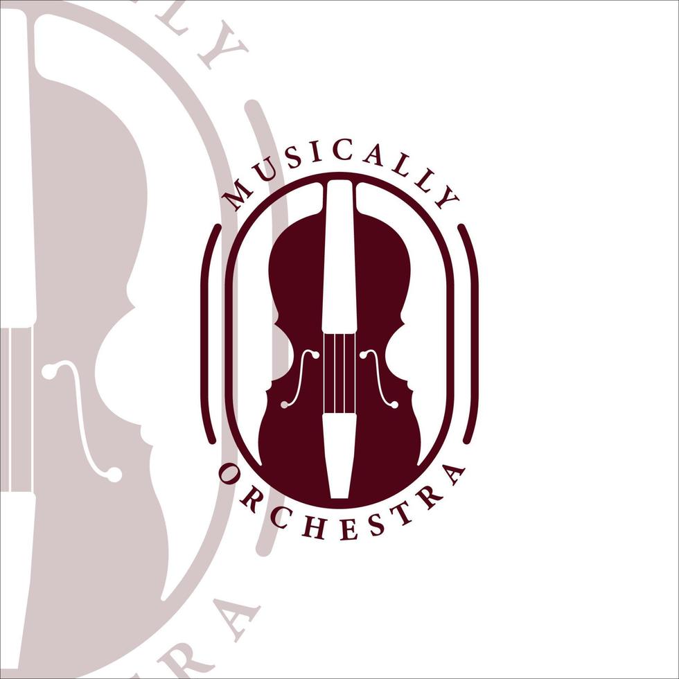violín o violonchelo logotipo vintage vector ilustración plantilla icono diseño gráfico