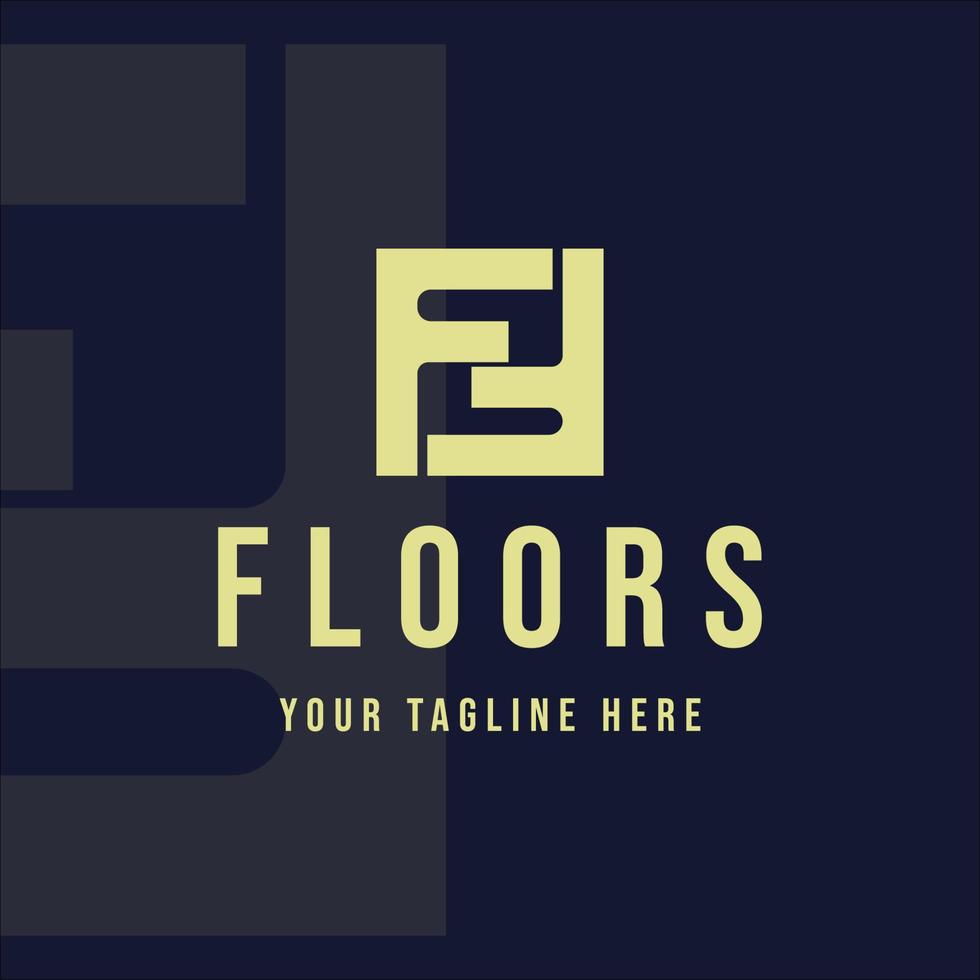 initial letter f or floor logo vector illustration template icon graphic design. floors sign or symbol with creative idea for company