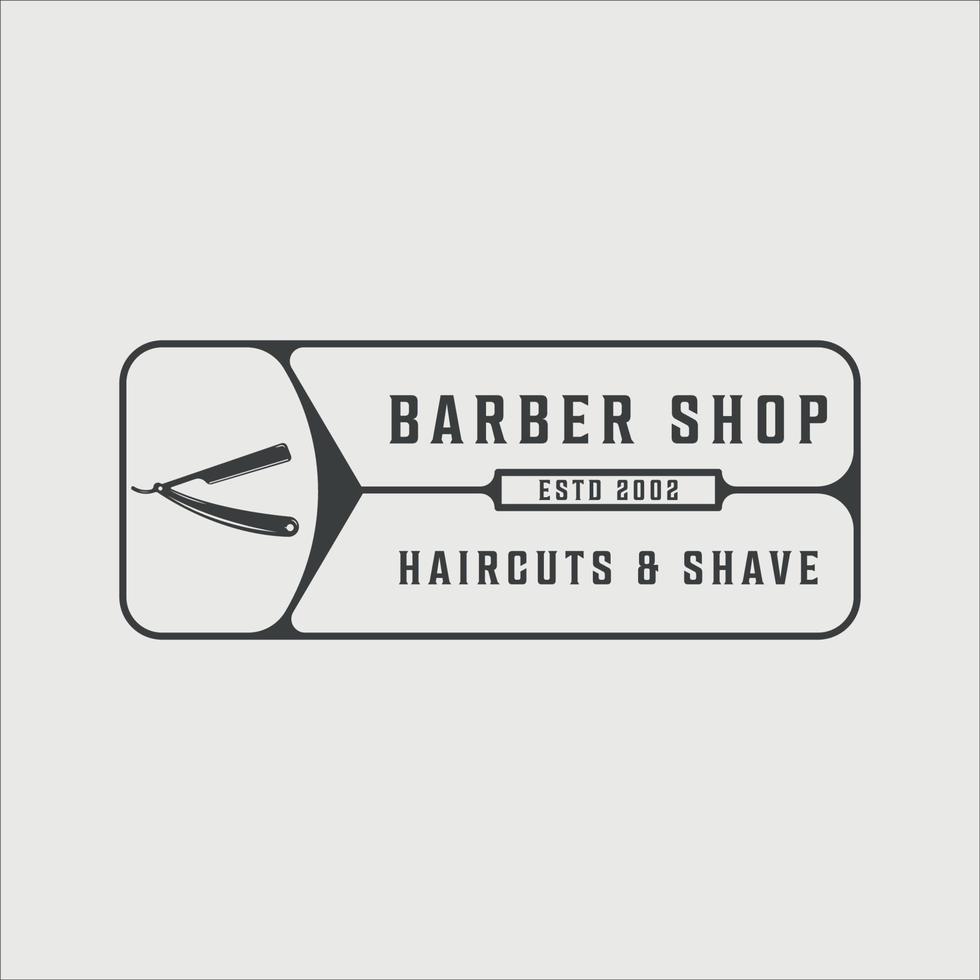 barber shop logo vintage vector illustration template icon graphic design