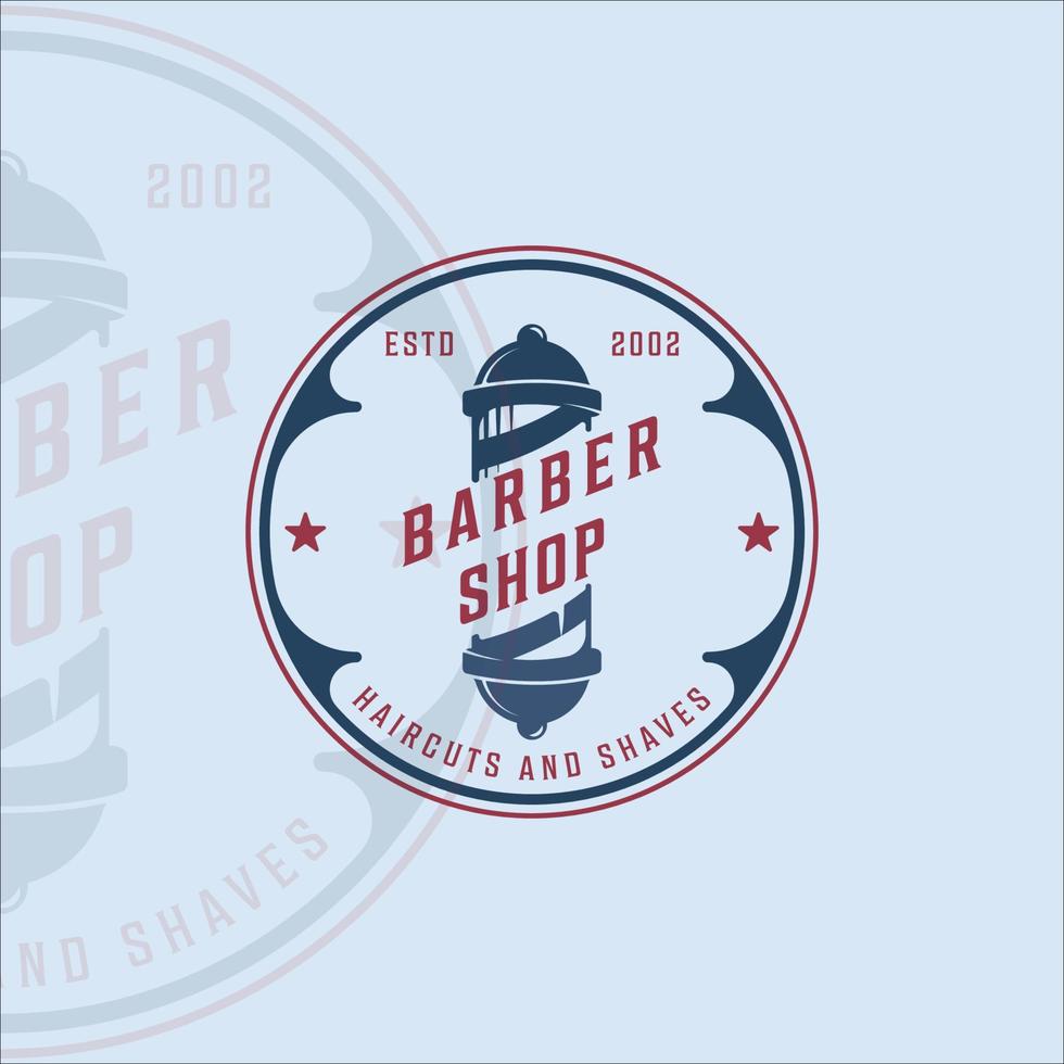 barber shop logo vintage vector illustration template icon graphic design. haircut salon symbol with badge and typography style