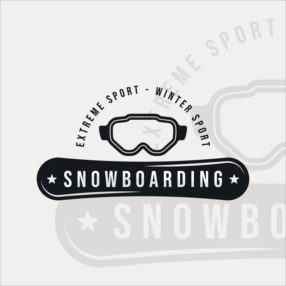 snowboard and ski goggles logo vintage vector illustration template icon graphic design. winter sport symbol or sign for business or company travel with typography style