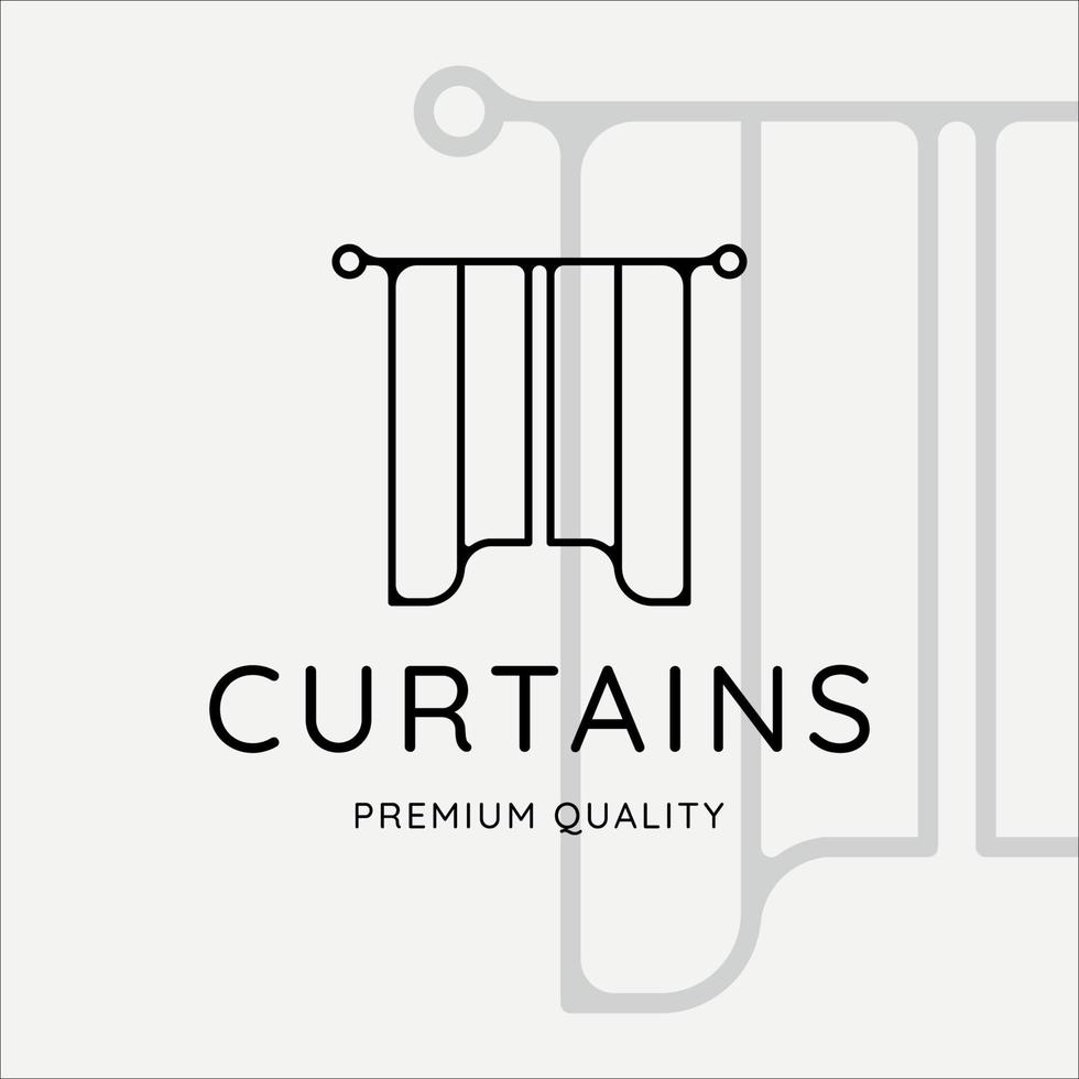 cortinas logo línea arte minimalista simple vector ilustración plantilla icono diseño gráfico