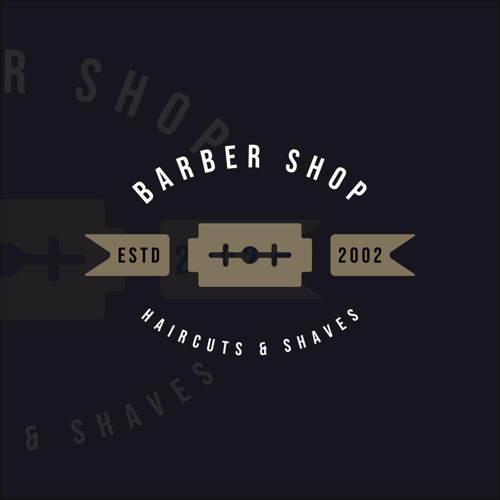 barbería logo vintage vector ilustración plantilla icono diseño gráfico