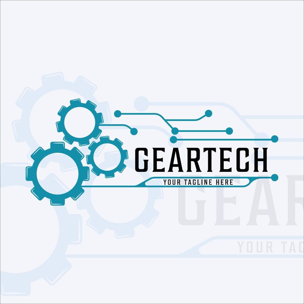 gears tech logo creative vector illustration template icon graphic design. technology symbol or sign for industry or company concept