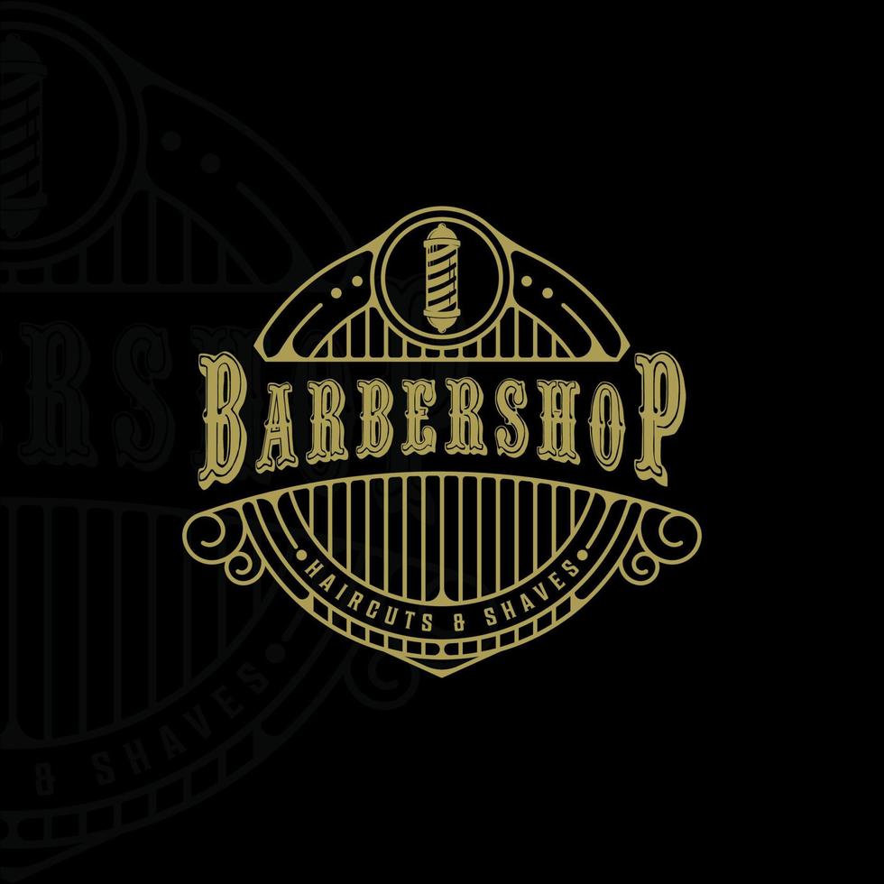 barber shop logo vintage vector illustration template icon graphic design. scissors symbol for business with retro style