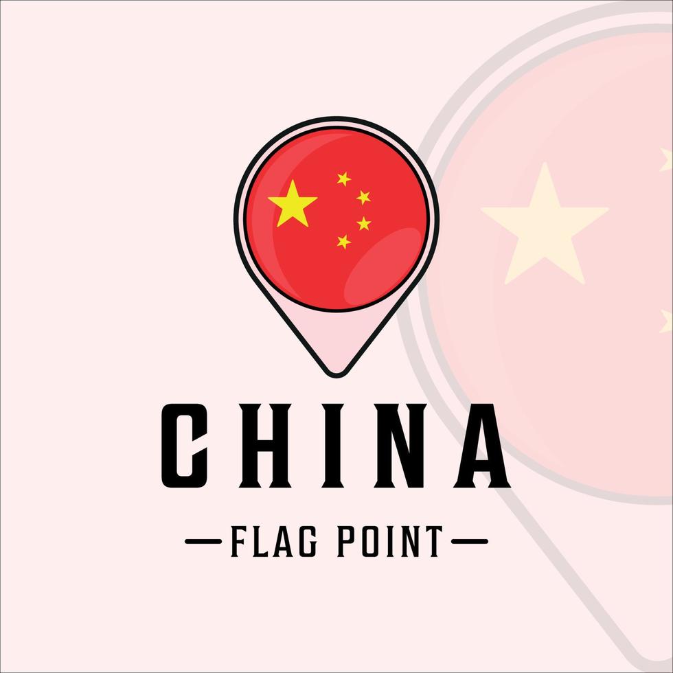 diseño gráfico del icono de la plantilla de ilustración vectorial del logotipo de china del punto de la bandera. mapas ubicación país signo o símbolo vector