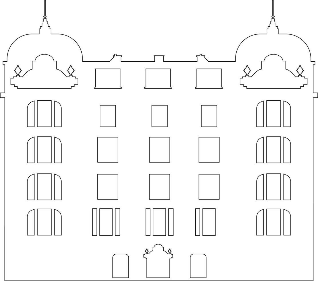 Royal Palace Sticker on white background. Black and white palace icon symbol. Vector palace sticker