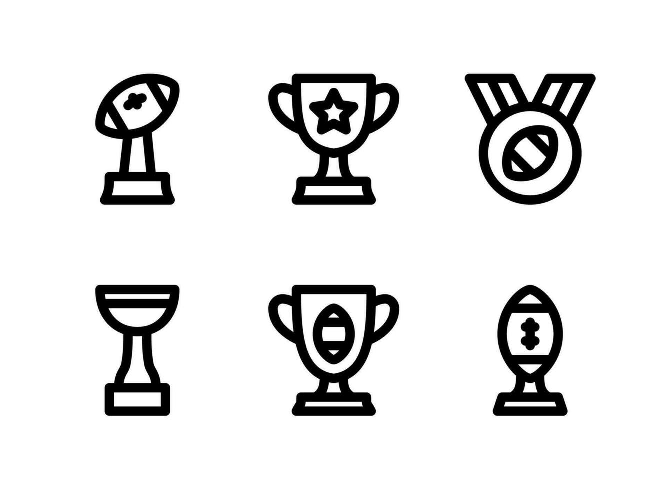 Simple Set of American Football Related Vector Line Icons. Contains Icons as Trophy, Medal and more.