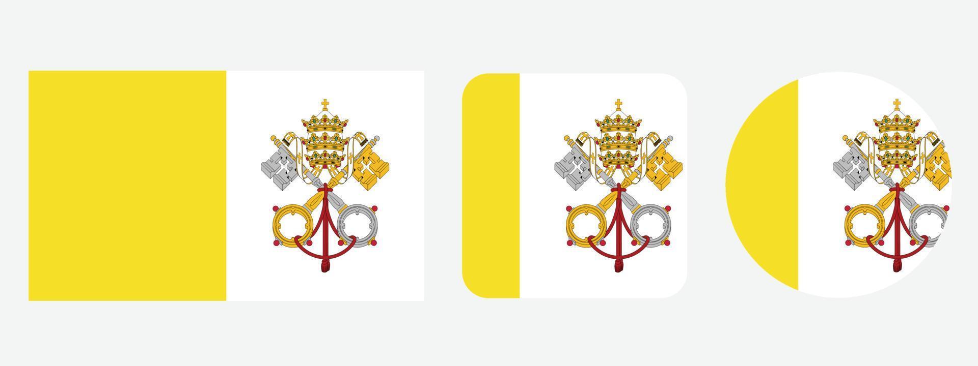 Vatican City Holy See flag icon . web icon set . icons collection flat. Simple vector illustration.