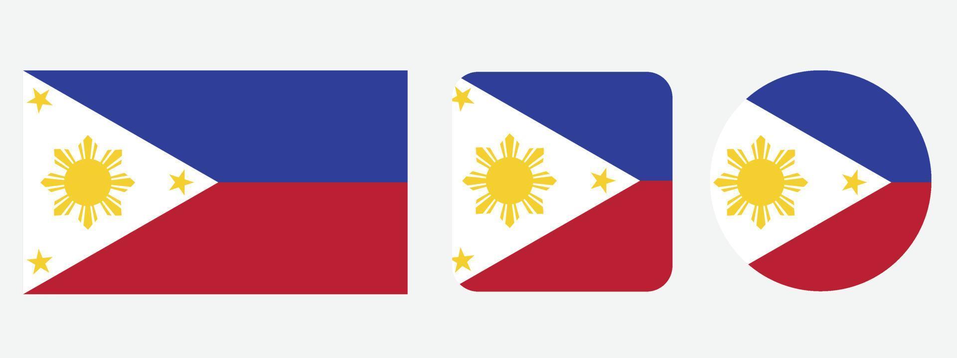 Philippines flag icon . web icon set . icons collection flat. Simple vector illustration.