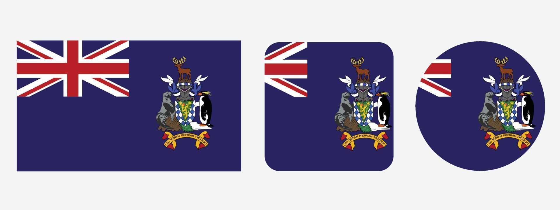 south georgia and the south sandwich islands flag icon . web icon set . icons collection flat. Simple vector illustration.