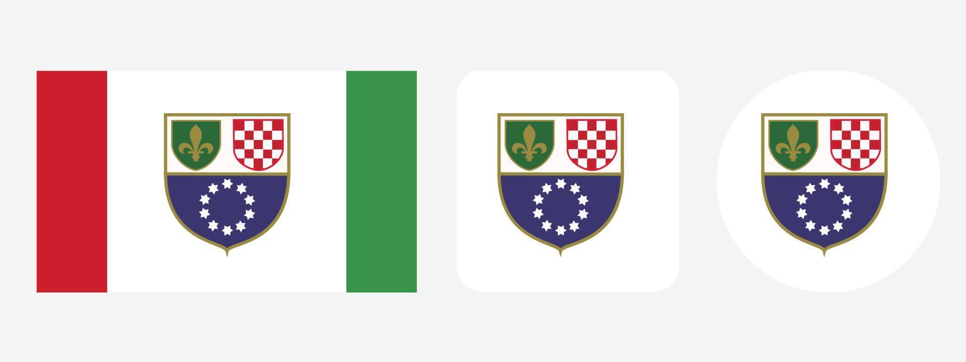 icono de la bandera de la federación de bosnia y herzegovina. conjunto de iconos web. colección de iconos plana. ilustración vectorial sencilla. vector