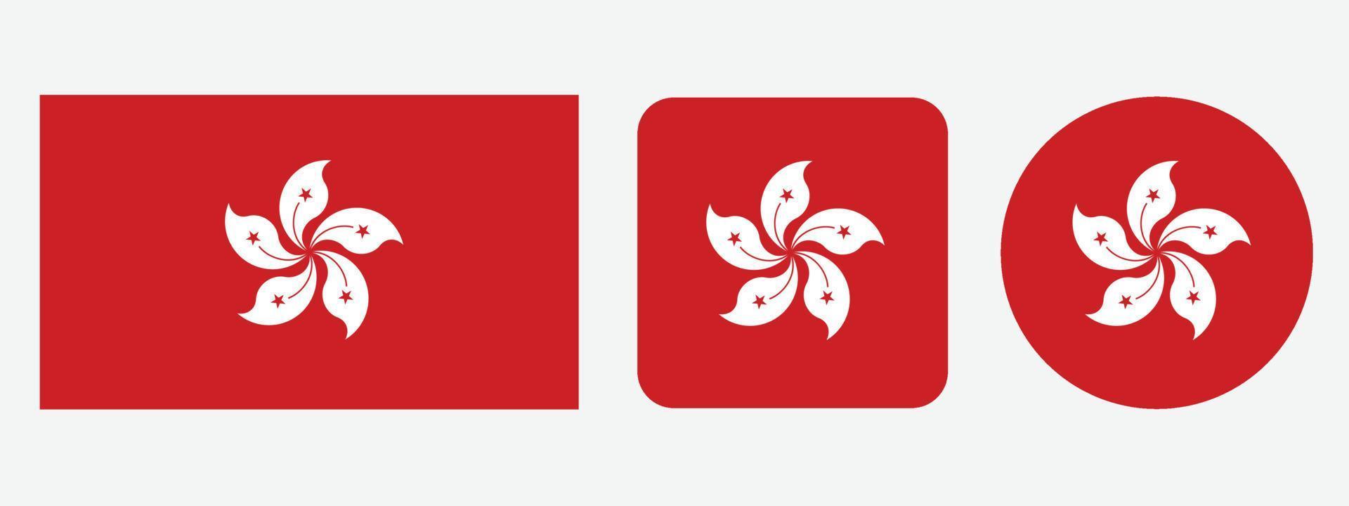 icono de la bandera de hong kong. conjunto de iconos web. colección de iconos plana. ilustración vectorial sencilla. vector