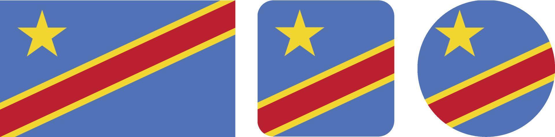 icono de la bandera de la república democrática del congo. conjunto de iconos web. colección de iconos plana. ilustración vectorial sencilla. vector