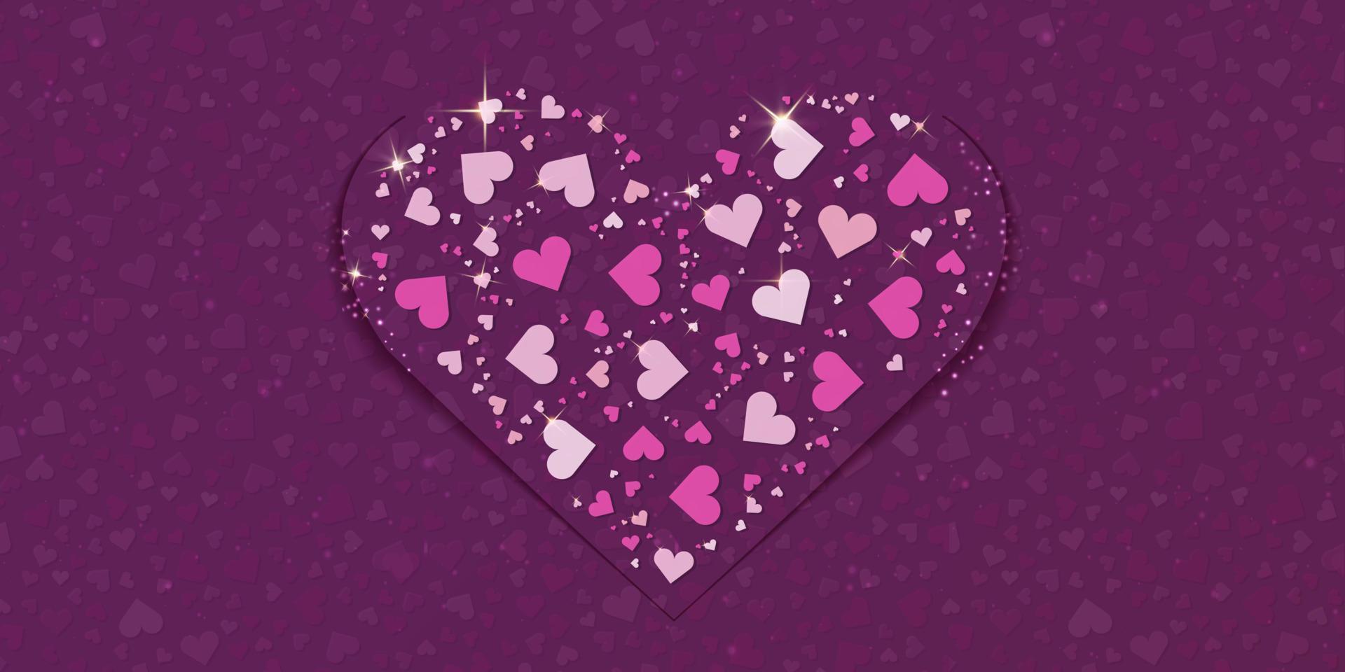 Seamless pattern with small love hearts in pink and purple for background for Valentine's Day vector