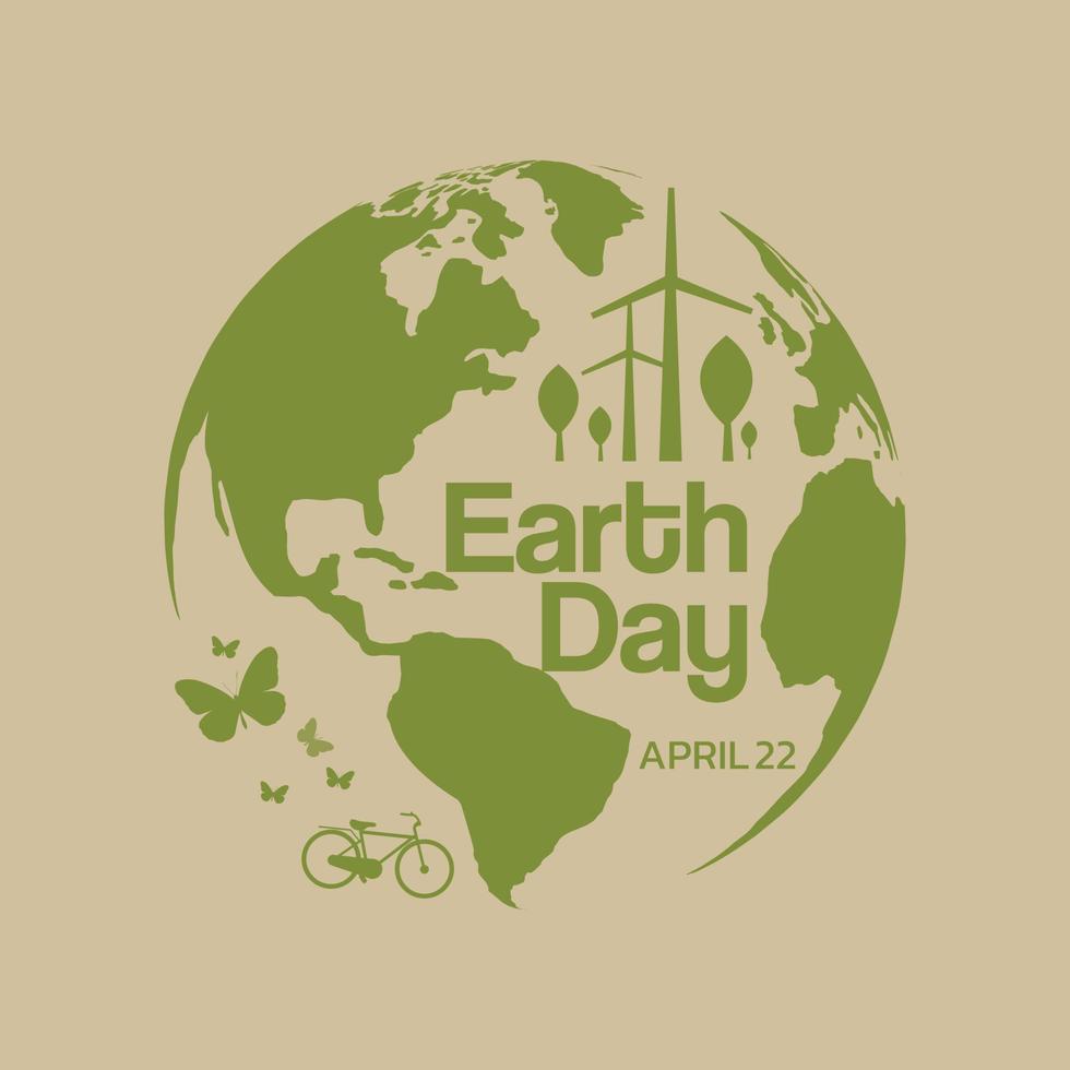 Happy Earth Day logo design template vector