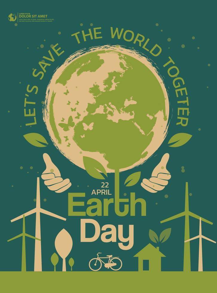 Happy Earth Day logo design template 5416043 Vector Art at Vecteezy