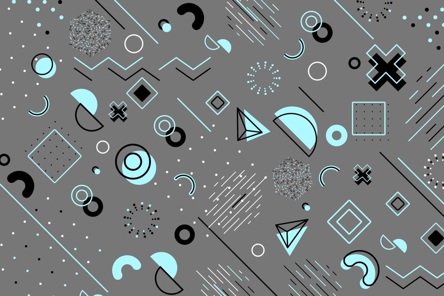 Memphis Flat Geometric Background vector