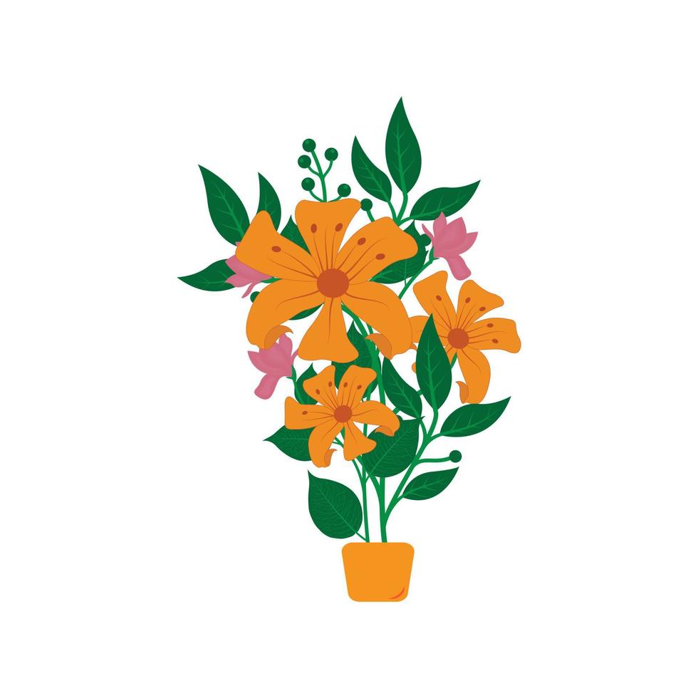 diseño de cubo de flores. vector