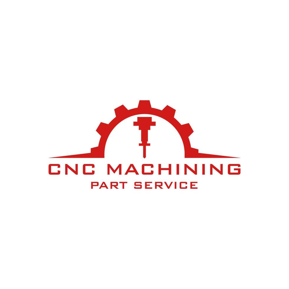 cnc machine, metal, milling logo vector