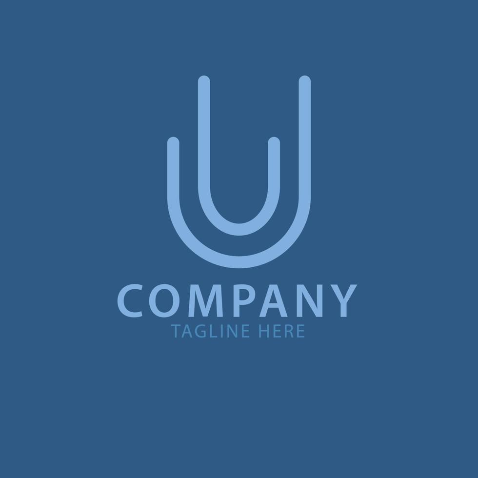 Initial Letter U and J Logo Minimalist Perfect For Company and File Editable vector