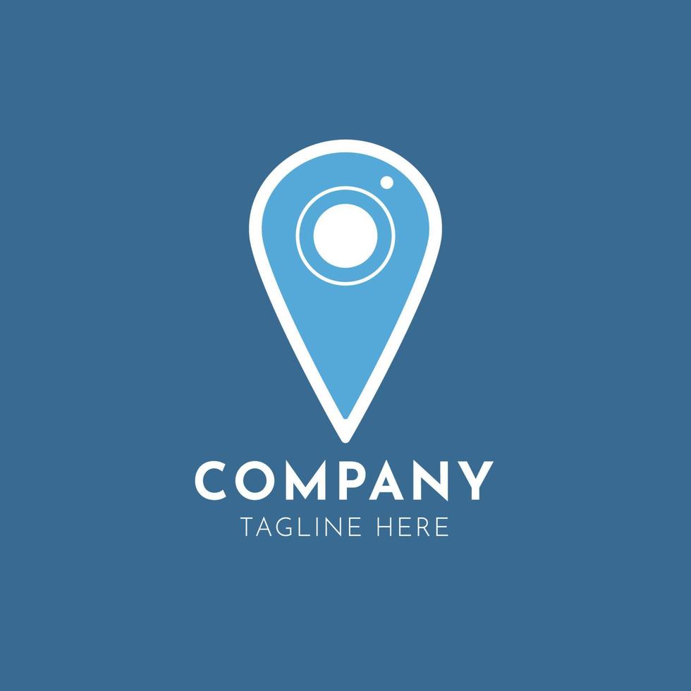 General Modern Logo Camera Point For Company and Editable File, Logo Kamera dan Titik Maps vector