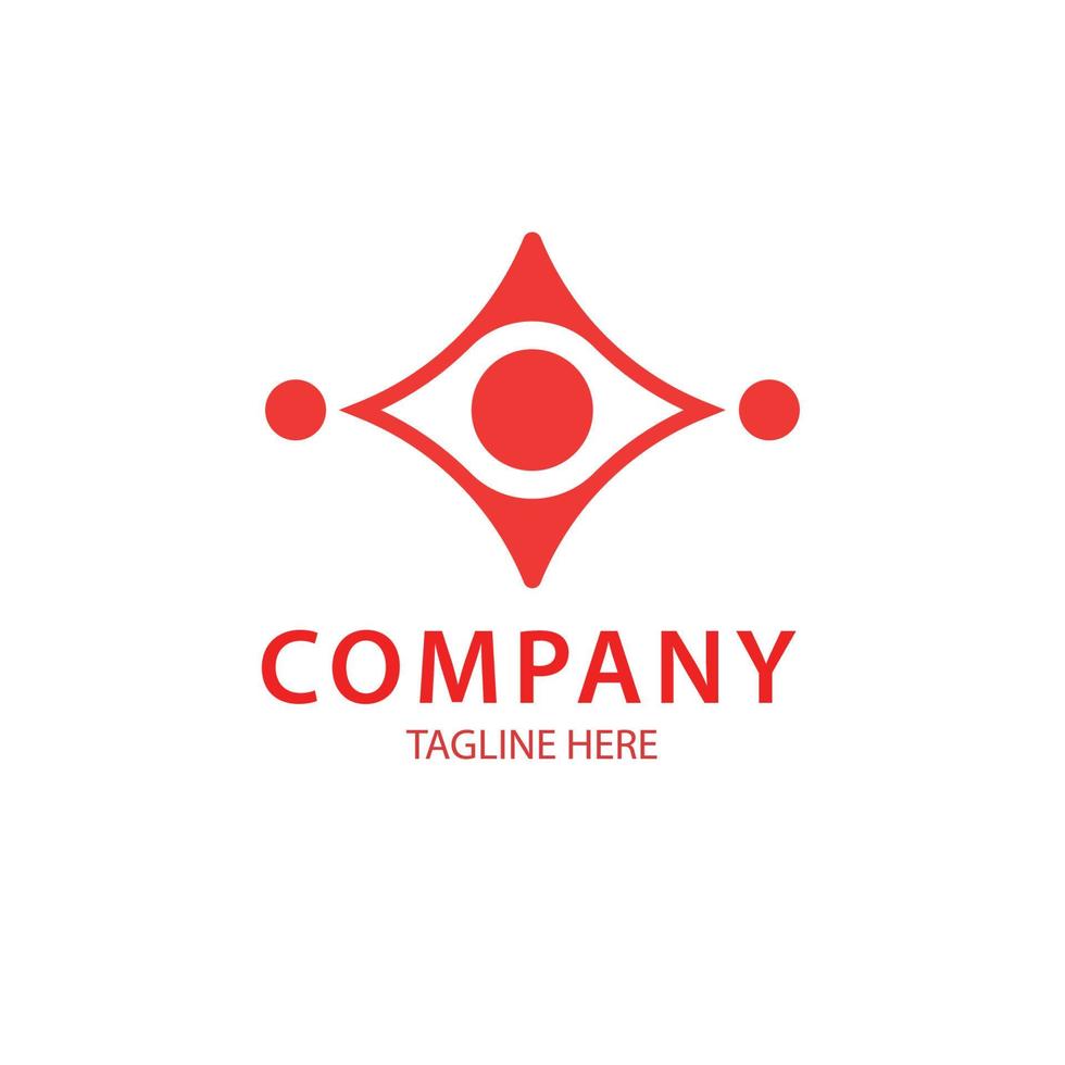 Red Eyes and Symbol Two Person Logo Modern For Company and File Editable vector