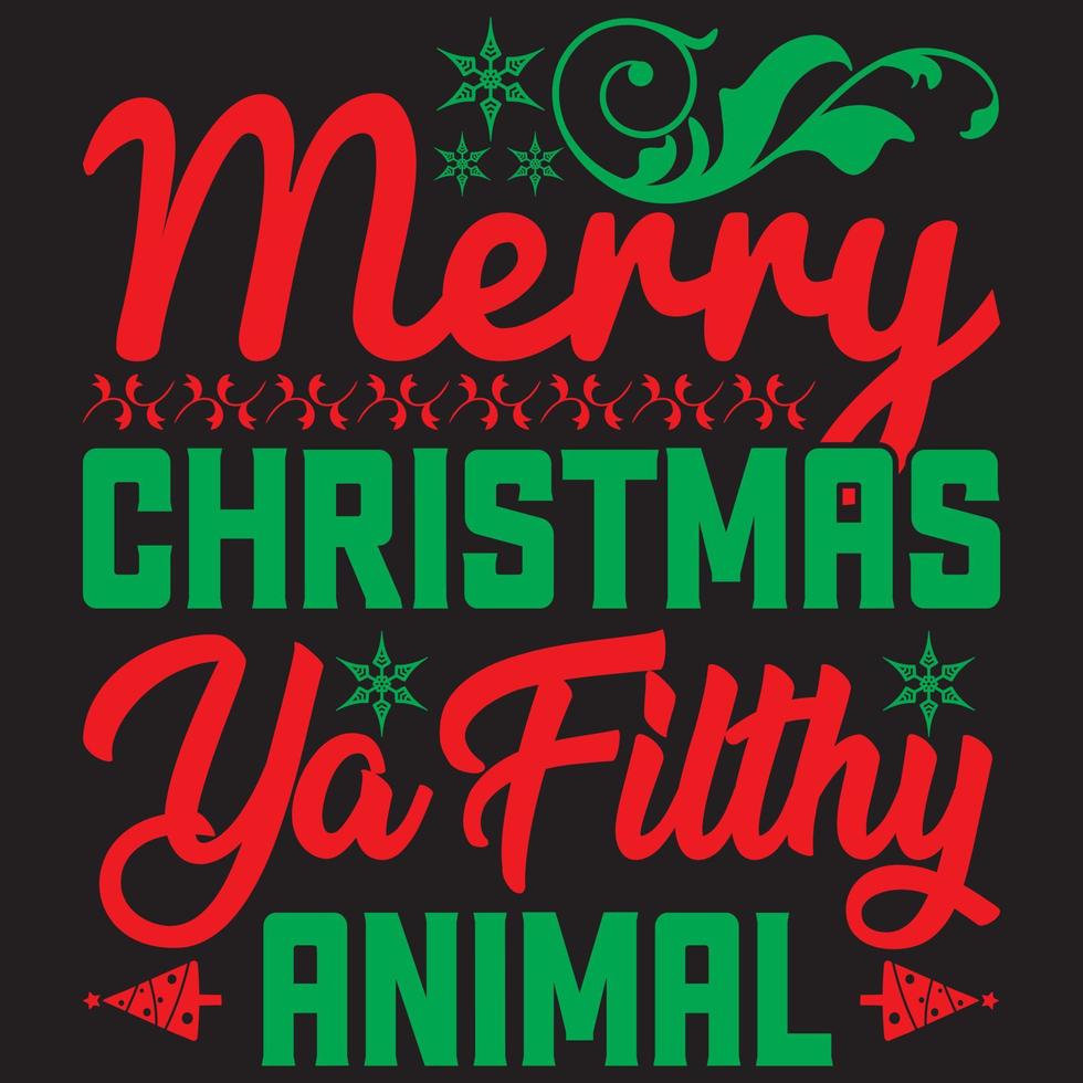 merry Christmas ya filthy animal 5416365 Vector Art at Vecteezy