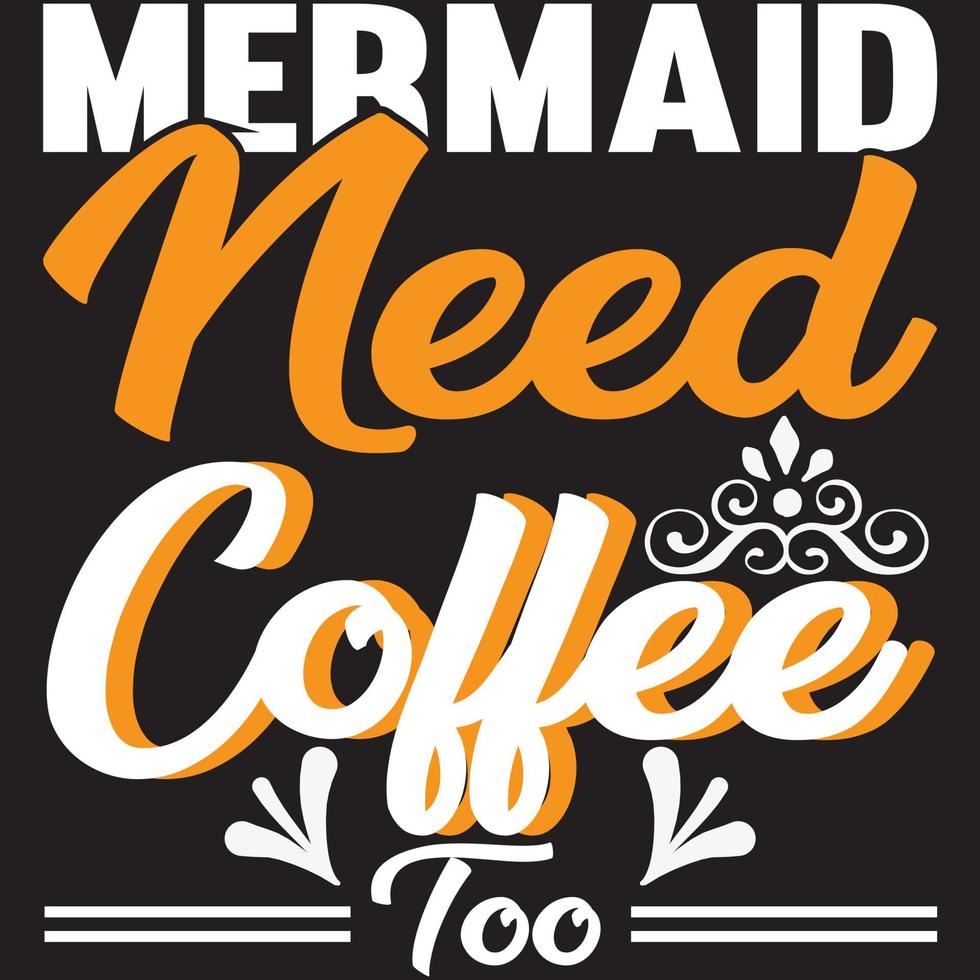 mermaid need coffee too vector