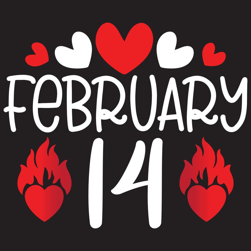 February 14 t shirt design vector