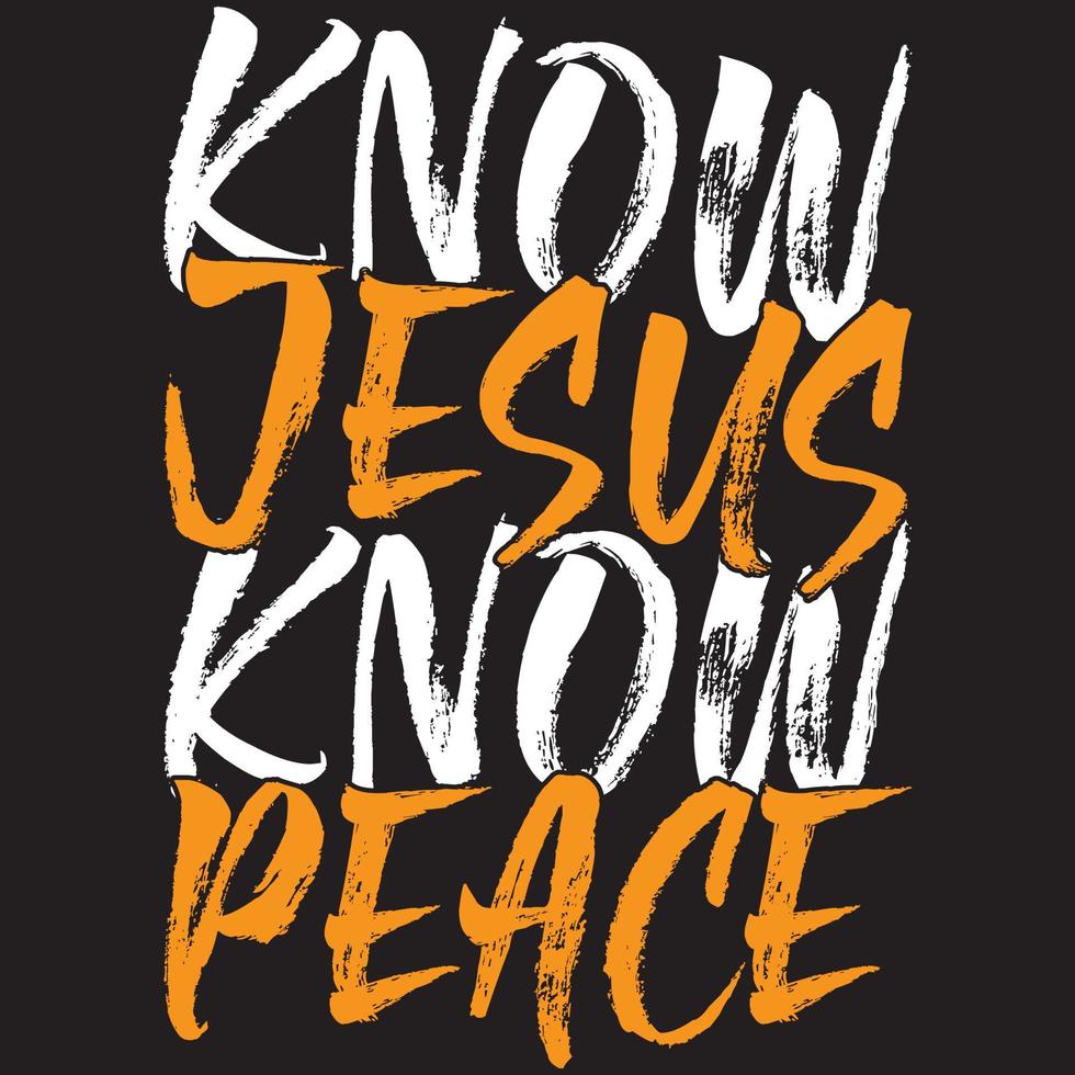 know Jesus know peace vector