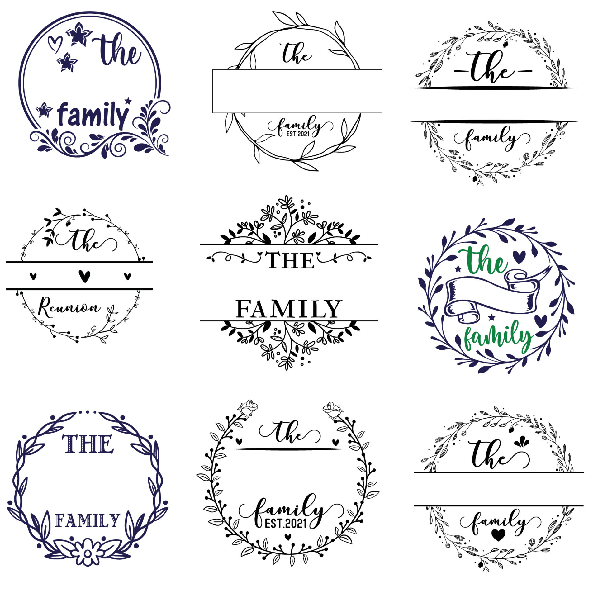 Family Monogram Vector Art, Icons, and Graphics for Free Download