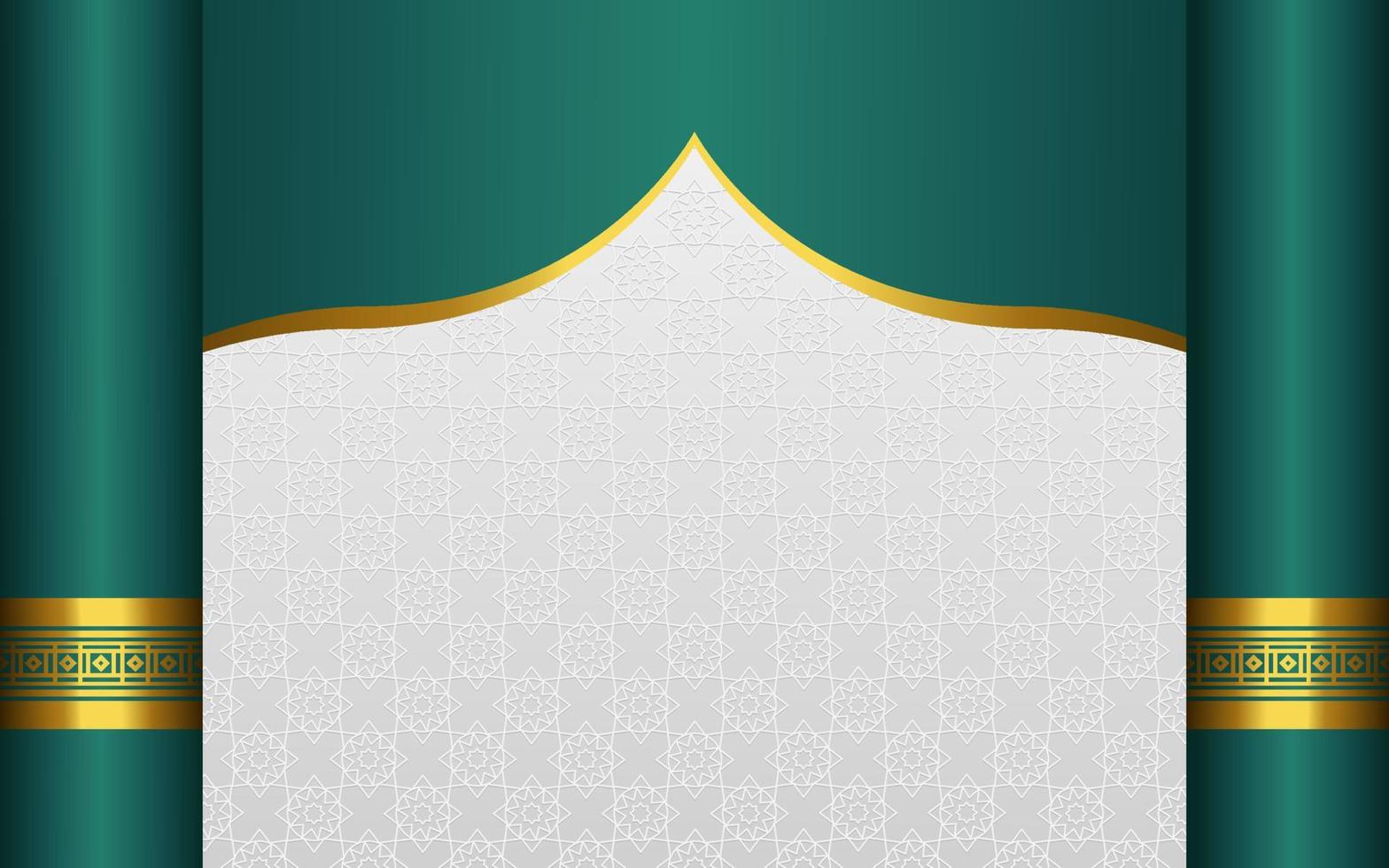 elegante fondo islámico con adornos verdes y dorados vector