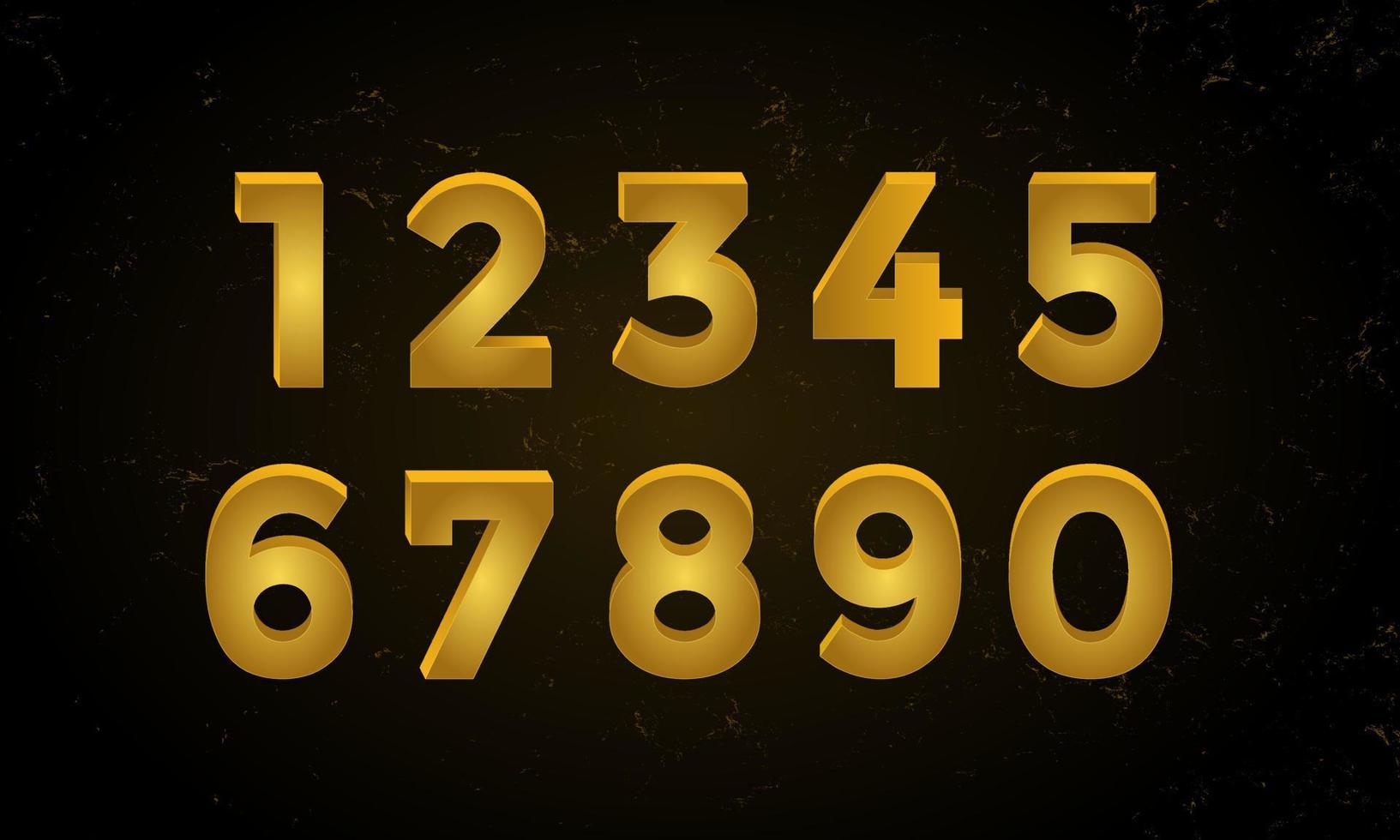 Elegant 3d Golden numbers vector