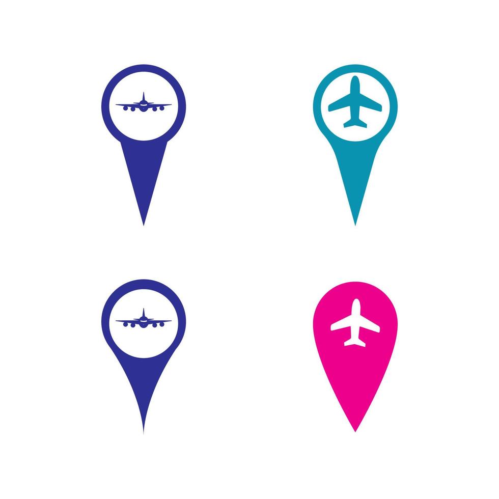 Map pointer with air plane icon.map pointer.vector illustration vector
