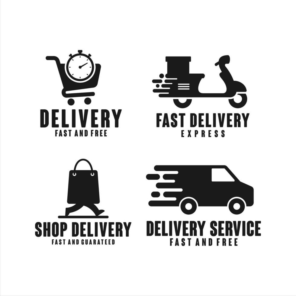 servicio de entrega logos rapido y gratis vector