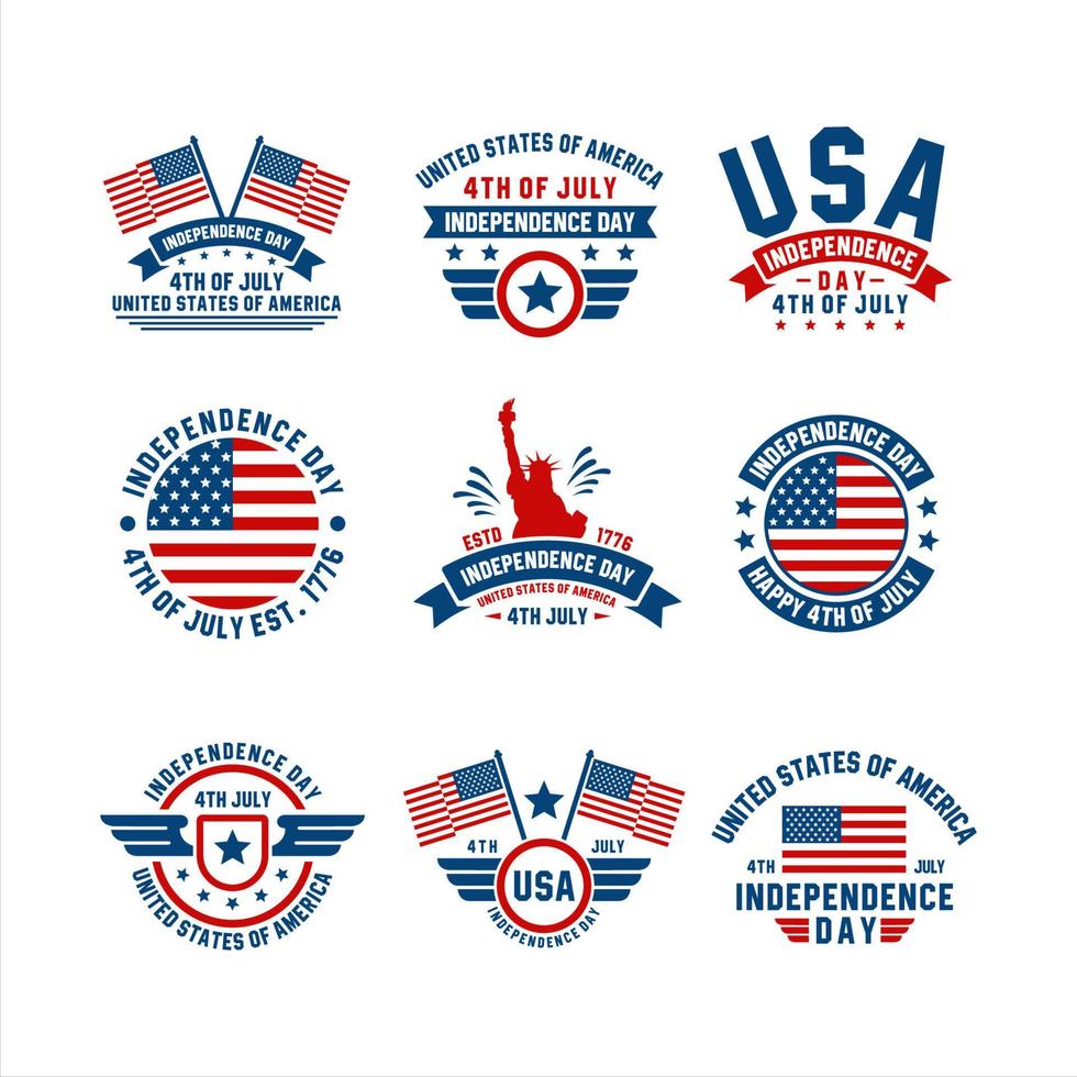 Independence Day 4 th July Usa Badge Collection vector