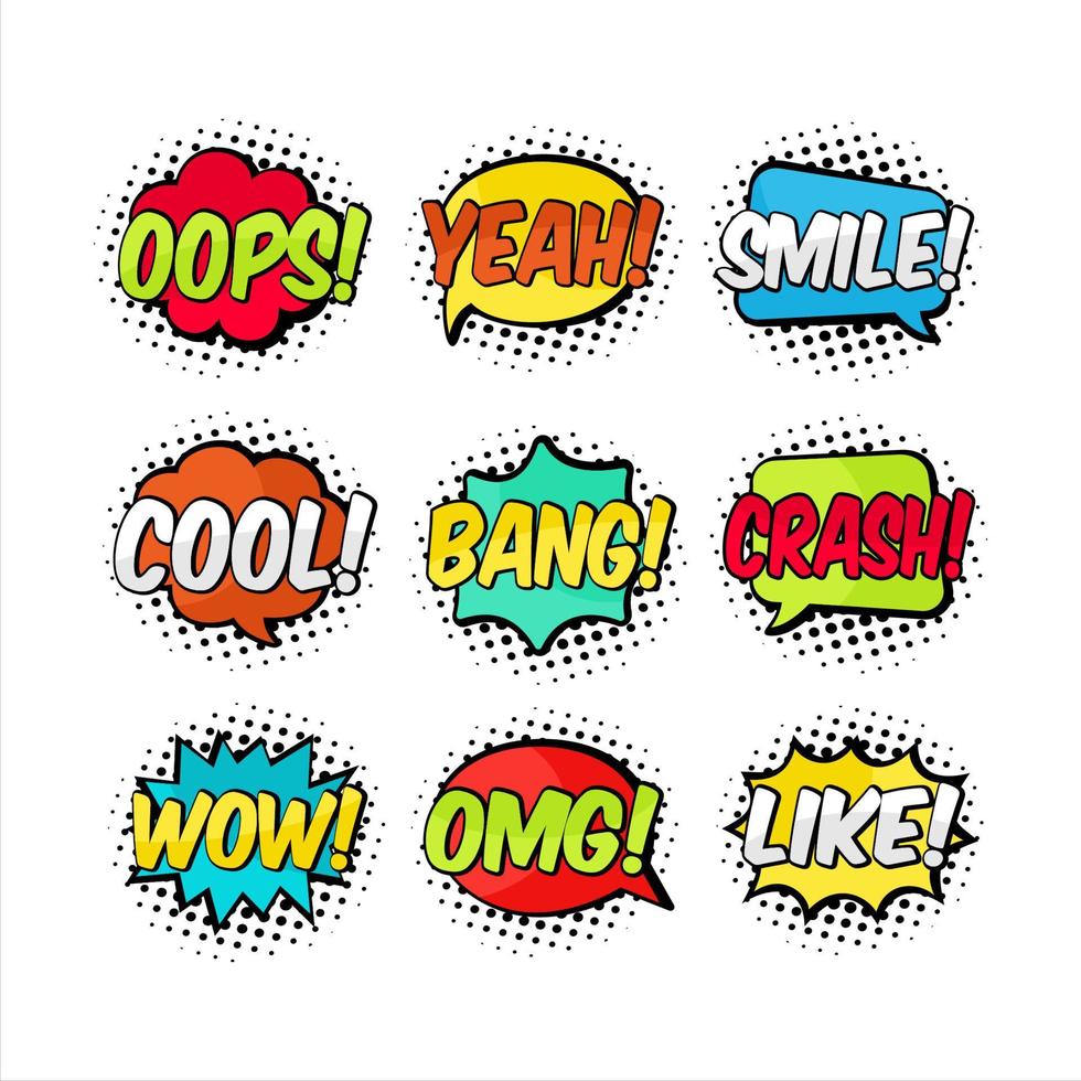 Bubble cartoon Set vector colorful