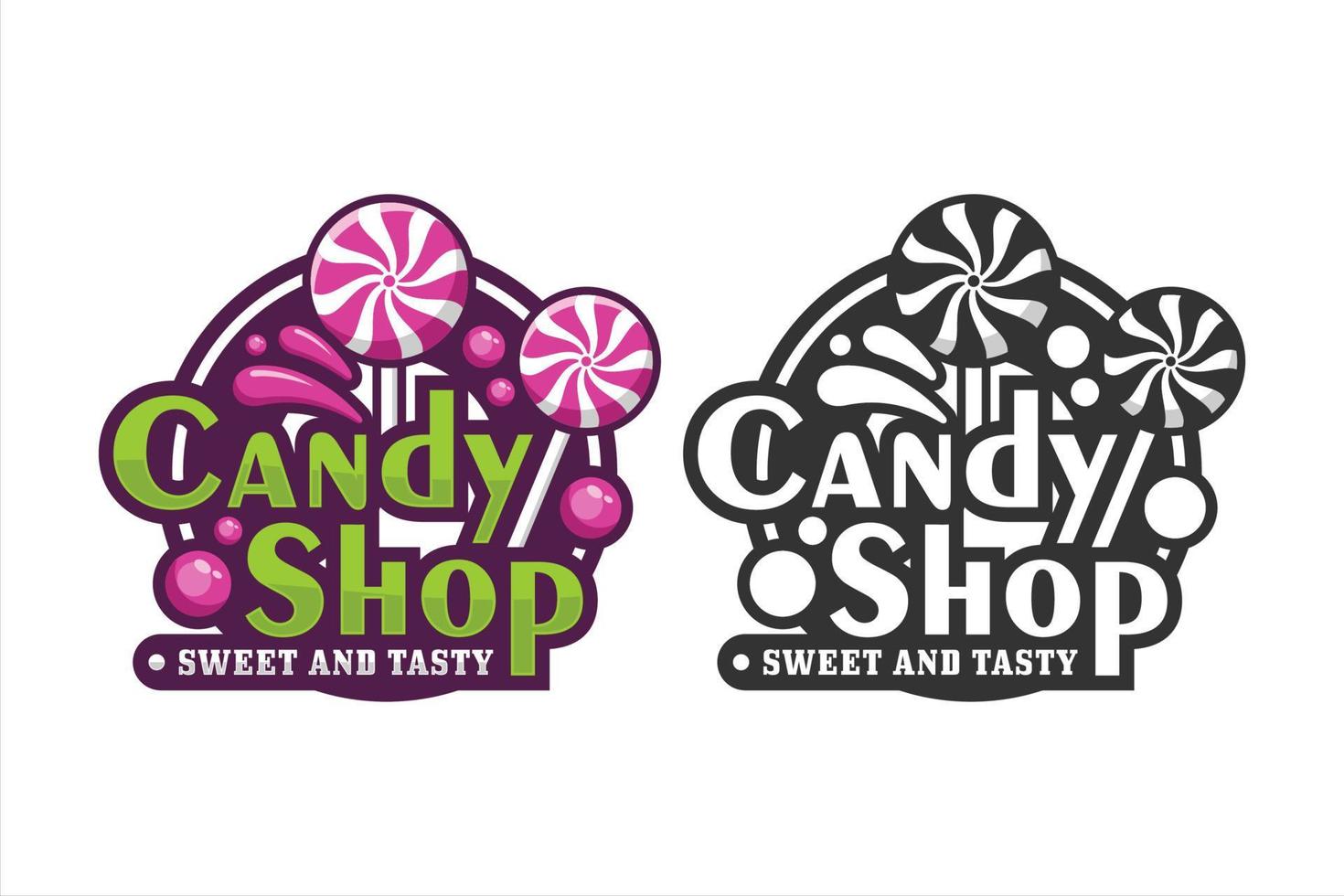logo premium de diseño de tienda de dulces vector