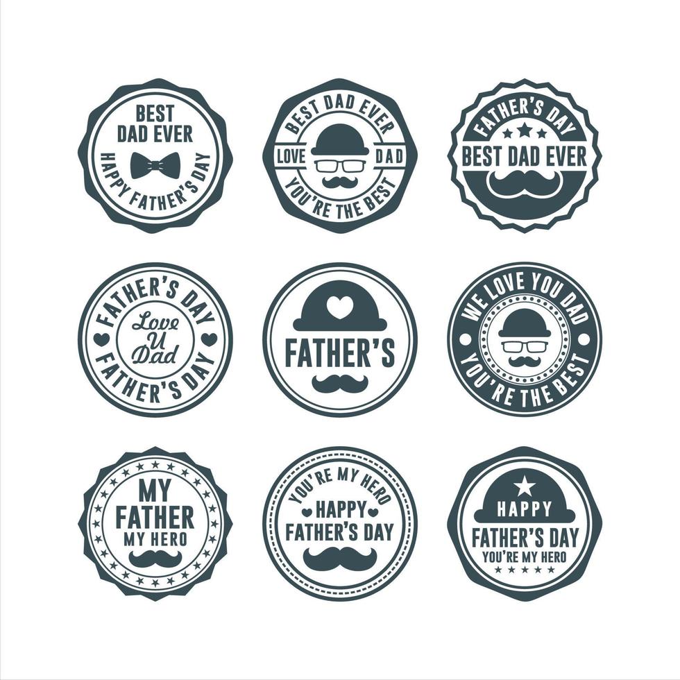 diseño de vector de sellos de insignia del día del padre