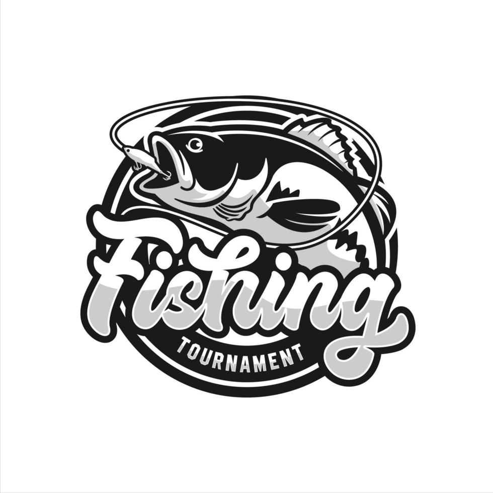 logotipo de diseño de vector de torneo de pesca