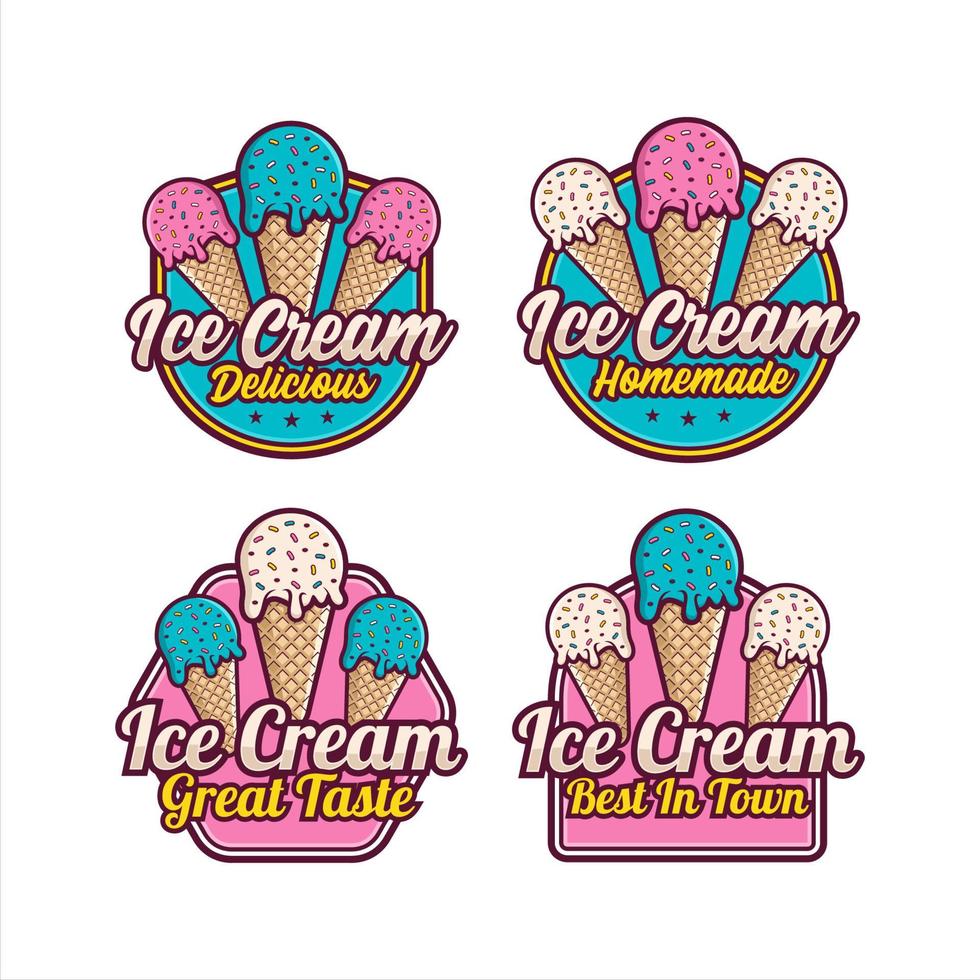 Ice Cream badge label design premium collectiction vector
