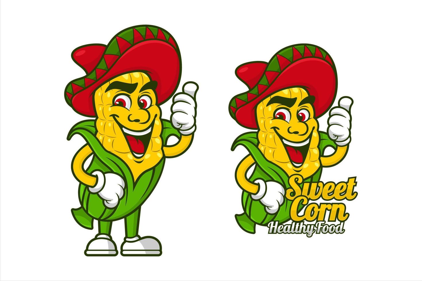 Sweetcorn healthy food mascot vector design.eps